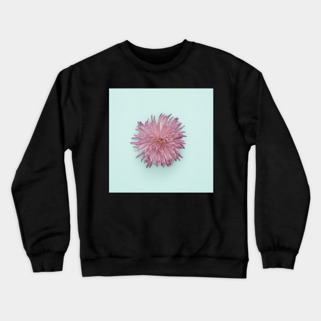 Isolated Flower on Turquoise Crewneck Sweatshirt by greenoriginals